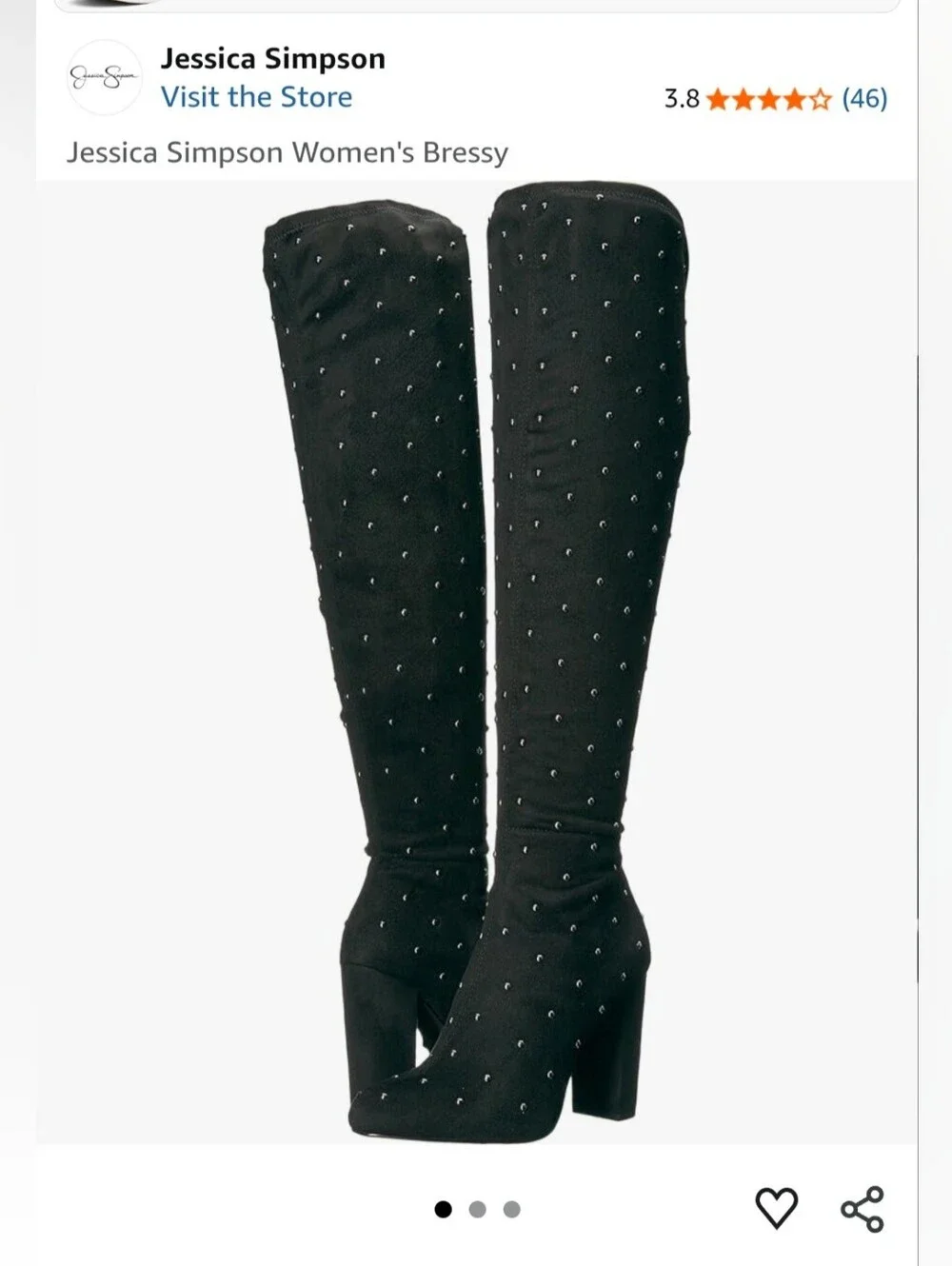 NEW Jessica Simpson Bressy Studded Boots Black Suede Size 6 – Never Worn